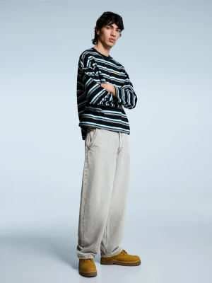 Bershka Jeansy Skater Mężczyzna Szary