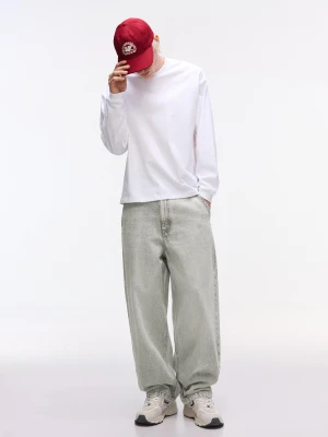 Bershka Jeansy Skater Mężczyzna Szary