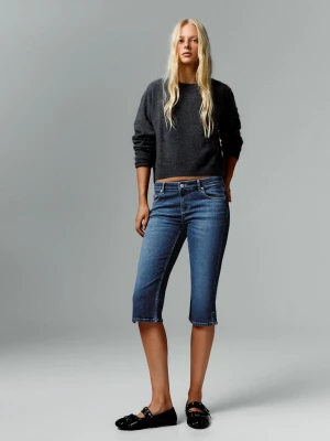 Bershka Jeansy Typu Capri Kobieta Niebieski