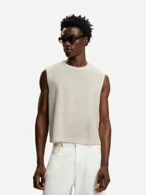 Bershka Kamizelka Robocza Mężczyzna Biały Złamany