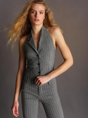 Bershka Kamizelka Z Bengalinu Kobieta Ciemnoszary