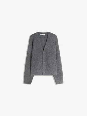 Bershka Kardigan Z Dzianiny Mężczyzna Ciemnoszary
