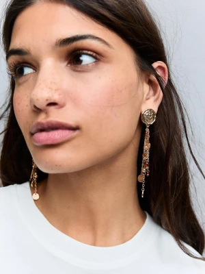 Bershka Kolczyki Kaskada Kobieta Złoty