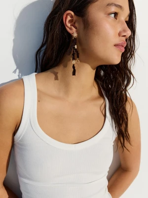 Bershka Kolczyki Kaskada Z Zawieszkami Kobieta Złoty