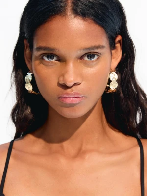 Bershka Kolczyki Koła Kobieta Złoty