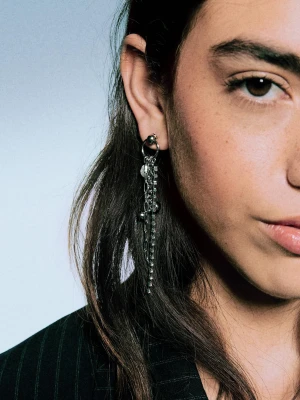 Bershka Kolczyki Piercing Signature Edition Kobieta Srebrny