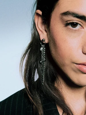 Bershka Kolczyki Piercing Signature Edition Kobieta Srebrny