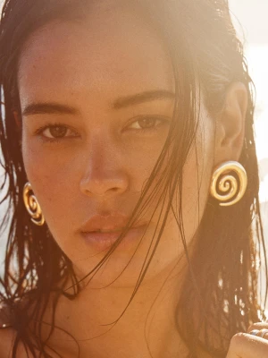 Bershka Kolczyki Spirale Kobieta Złoty