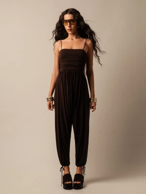 Bershka Kombinezon Na Ramiączkach Kobieta Brązowy