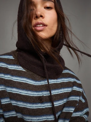 Bershka Kominiarka Z Dzianiny Kobieta Brązowy