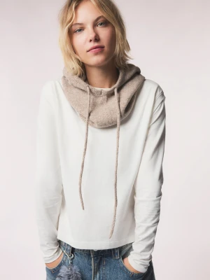 Bershka Kominiarka Z Dzianiny Kobieta Piaskowy