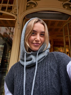 Bershka Kominiarka Z Dzianiny Kobieta Szary