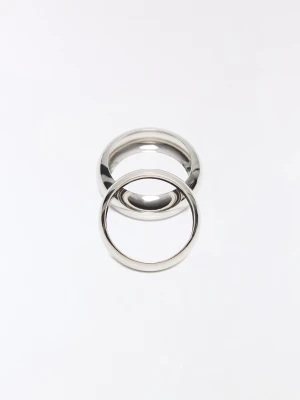 Bershka Komplet 2 Bransoletek W Różnych Rozmiarach Kobieta Srebrny
