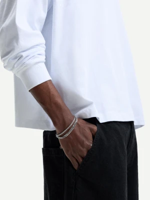 Bershka Komplet 2 Bransoletek Ze Stali Mężczyzna Srebrny