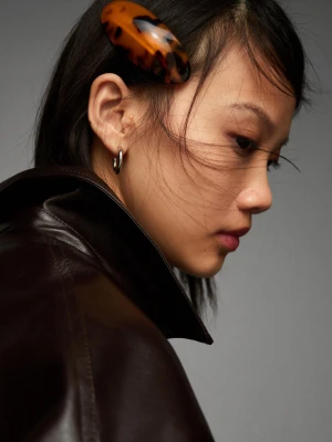 Bershka Komplet 2 Klipsów Kobieta Brązowy