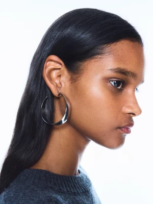 Bershka Komplet 2 Kolczyków Kół Kobieta Złoty