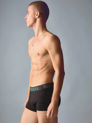 Bershka Komplet 3 Bokserek Z Nadrukiem W Pasie Mężczyzna Khaki