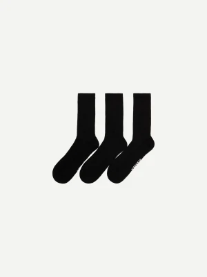 Bershka Komplet 3 Par Skarpetek Sportowych Mężczyzna Czarny