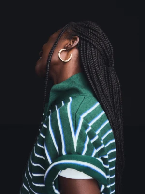 Bershka Komplet 3 Plecionych Kolczyków Kół Kobieta Złoty