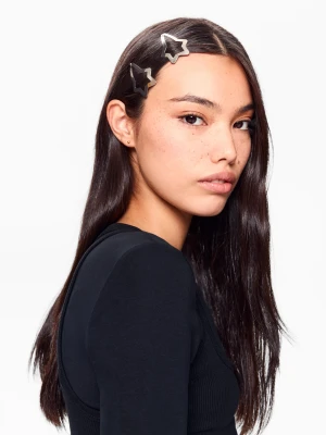 Bershka Komplet 6 Spinek Gwiazdek Kobieta Srebrny