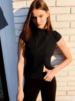 Bershka Kopertowa Koszula Z Krótkim Rękawem Kobieta Szary