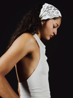 Bershka Koronkowe Taśmy Do Włosów Kobieta Kremowy