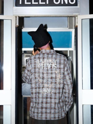 Bershka Koszula Oversize W Kratę Mężczyzna Jasnoniebieski