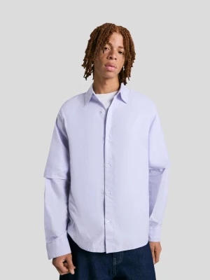 Bershka Koszula Oversize Z Podwójnym Rękawem Mężczyzna Jasnoniebieski
