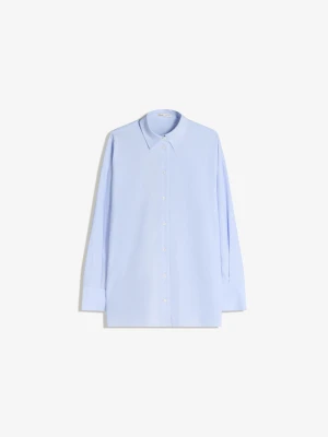 Bershka Koszula Oversize Z Popeliny Kobieta Granatowy