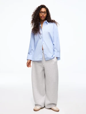 Bershka Koszula Oversize Z Popeliny Kobieta Granatowy