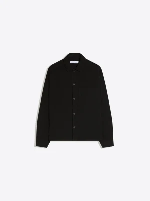 Bershka Koszula Z Długim Rękawem Tailored Fit Mężczyzna Czarny