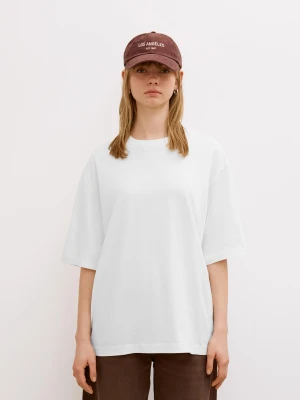 Bershka Koszulka Basic Z Krótkim Rękawem Kobieta Biały Złamany