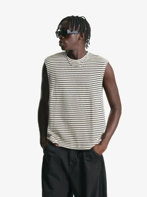 Bershka Koszulka Bez Rękawów Boxy Mężczyzna Biały