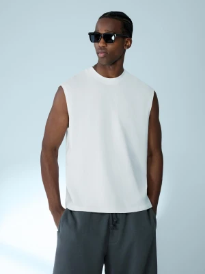 Bershka Koszulka Bez Rękawów Mężczyzna Biały