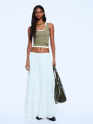 Bershka Koszulka Bez Rękawów Z Ćwiekami Kobieta Khaki