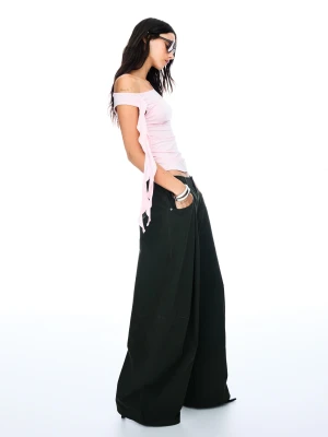 Bershka Koszulka Bez Rękawów Z Wiązaniem Kobieta Różowy