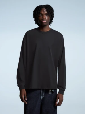 Bershka Koszulka Boxy Z Długim Rękawem Mężczyzna Czarny