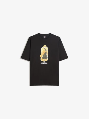 Bershka Koszulka Demon Slayer Z Krótkim Rękawem Mężczyzna Czarny