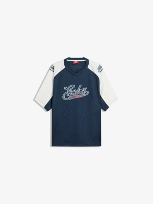 Zdjęcie produktu Bershka Koszulka Ecko Unltd Z Siateczki Sportowej Mężczyzna Niebieski