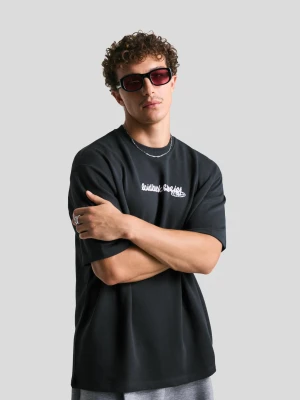 Bershka Koszulka Z Krótkim Rękawem Z Dresowej Dzianiny Z Nadrukiem Mężczyzna Szary