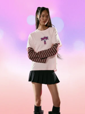 Bershka Koszulka Kpop Demon Hunters Huntr/X Z Krótkim Rękawem I Nadrukiem Kobieta Różowy