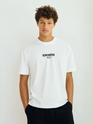 Zdjęcie produktu Bershka Koszulka O Kroju Relaxed Z Nadrukiem Eminem Mężczyzna Biały