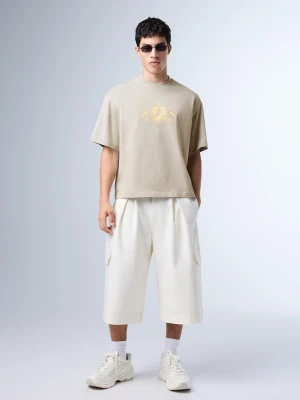 Zdjęcie produktu Bershka Koszulka O Kroju Relaxed Z Nadrukiem Mężczyzna Popielaty