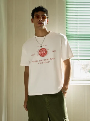 Zdjęcie produktu Bershka Koszulka O Kroju Relaxed Z Nadrukiem Mężczyzna Różowy