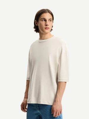 Bershka Koszulka O Pudełkowym Kroju Z Krótkim Rękawem Mężczyzna Popielaty