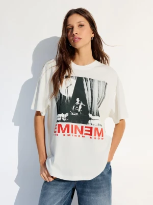 Zdjęcie produktu Bershka Koszulka Oversize Eminem Kobieta Biały Złamany