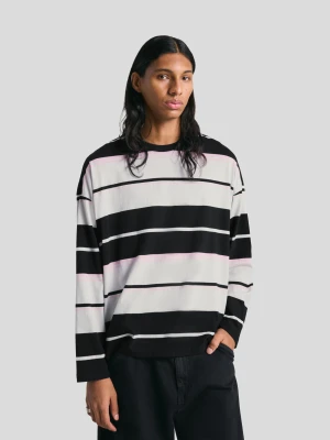 Bershka Koszulka Oversize Z Długim Rękawem Mężczyzna Czarny