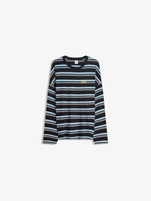 Bershka Koszulka Oversize Z Długim Rękawem Mężczyzna Niebieski