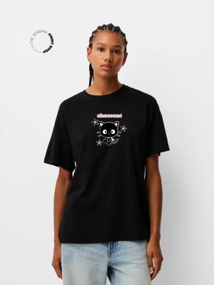 Bershka Koszulka Oversize Z Krótkim Rękawem Hello Kitty I Przyjaciele Kobieta Czarny