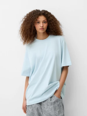 Bershka Koszulka Oversize Z Krótkim Rękawem Kobieta Niebieski